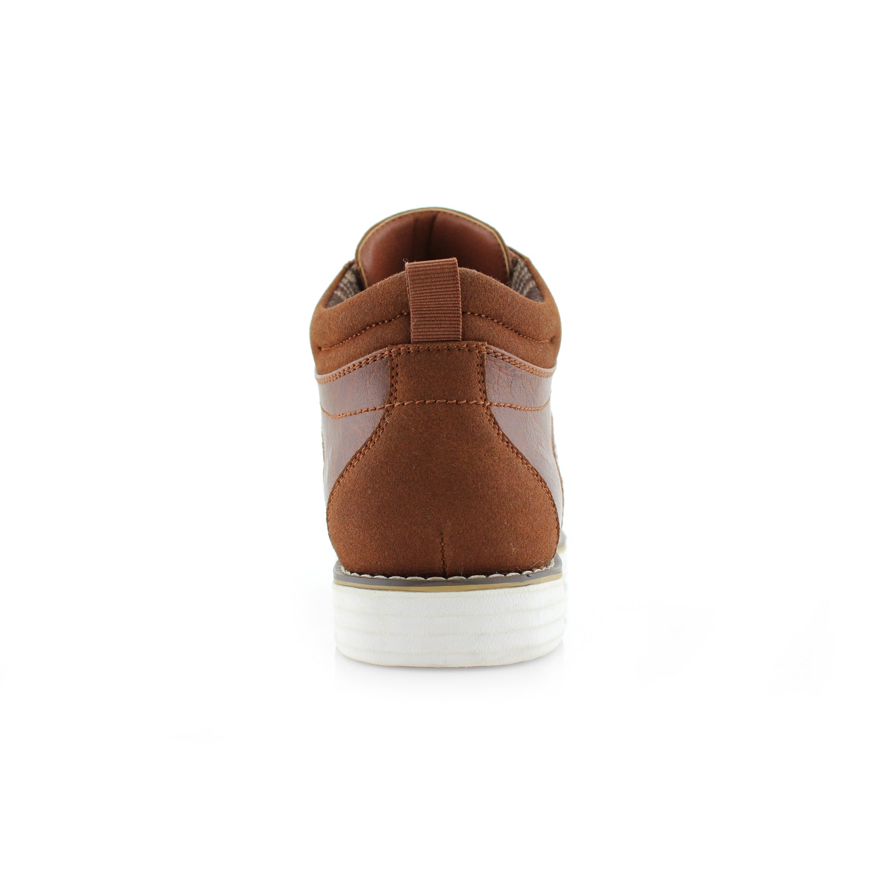 Duo-Textured Perforated Sneakers | Sanders by Polar Fox | Conal Footwear | Back Angle View
