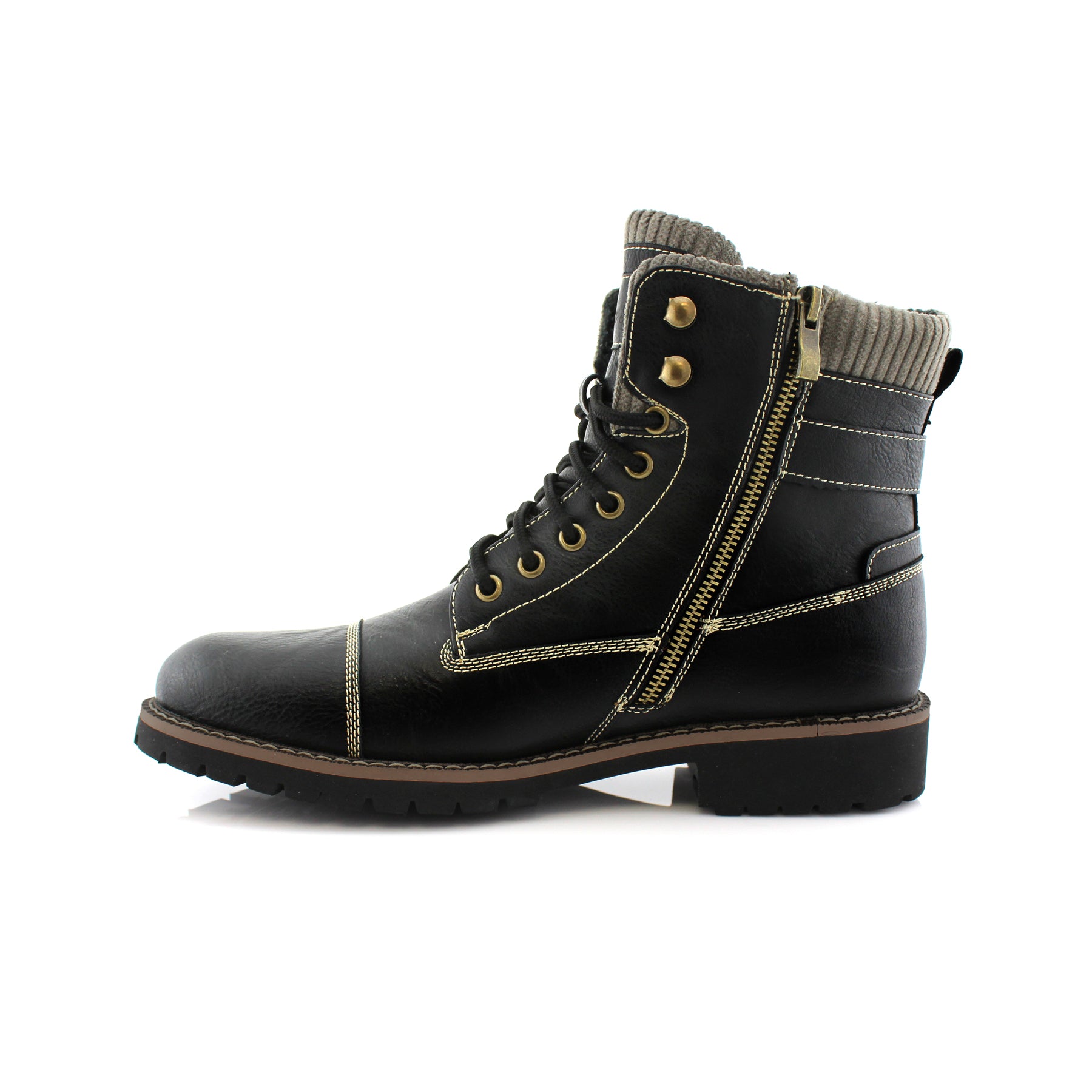 Combat Motorcycle Zipper Boots | Brady by Polar Fox | Conal Footwear | Inner Side Angle View