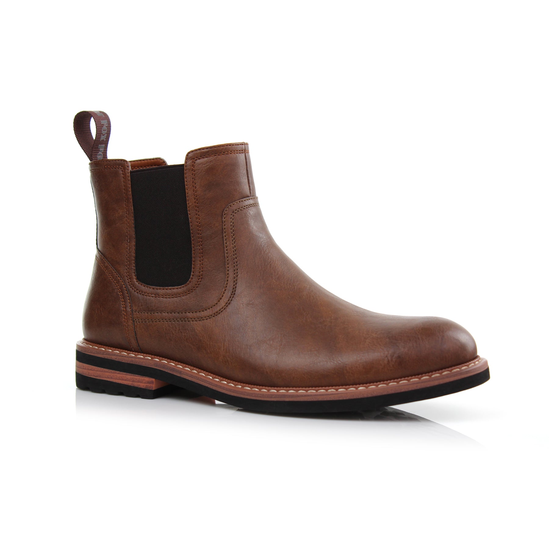 Walnut Brown Duncan Polar Fox Rambler Style Western Chelsea Boots with distressed pattern