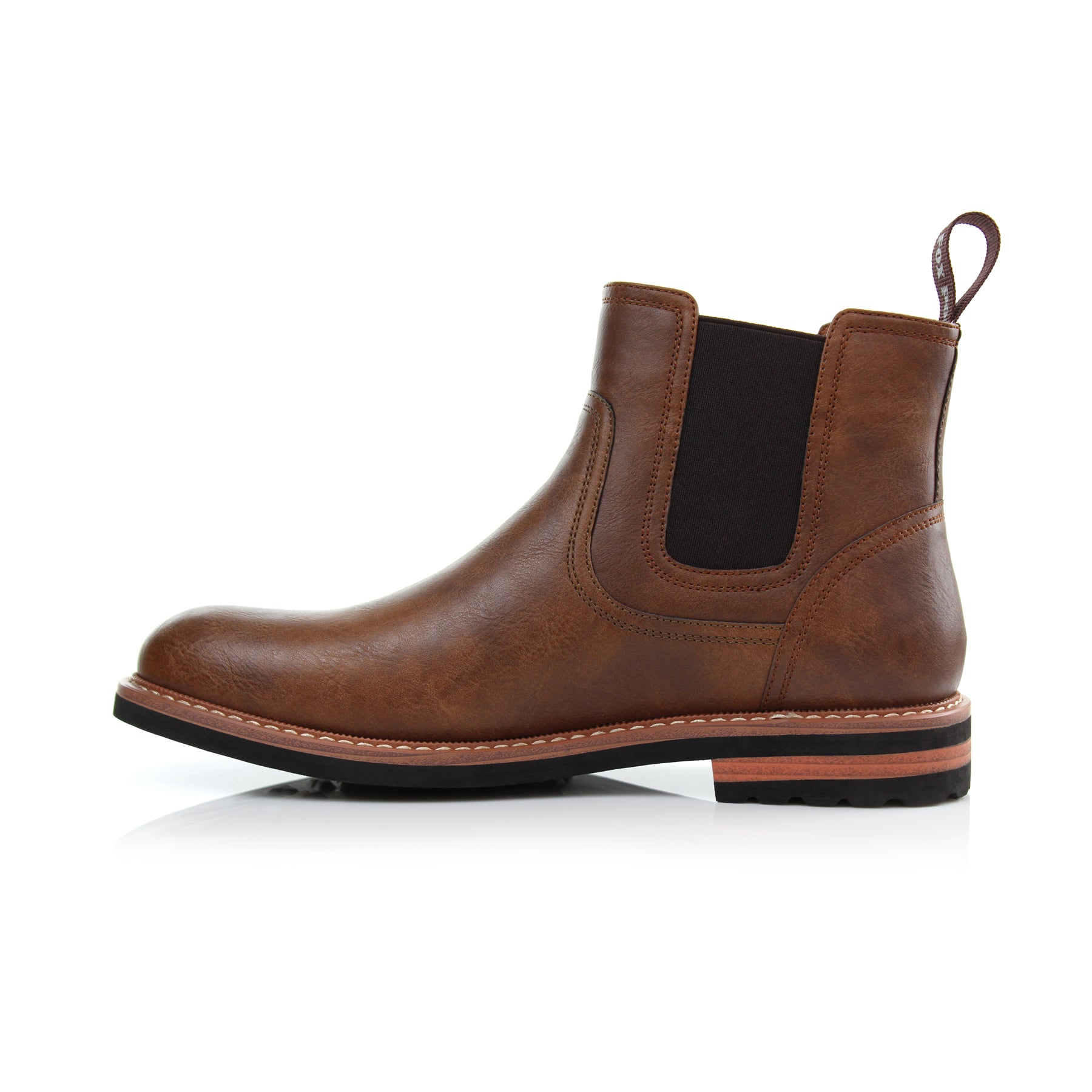 Walnut Brown Duncan Polar Fox Rambler Style Western Chelsea Boots with distressed pattern side view