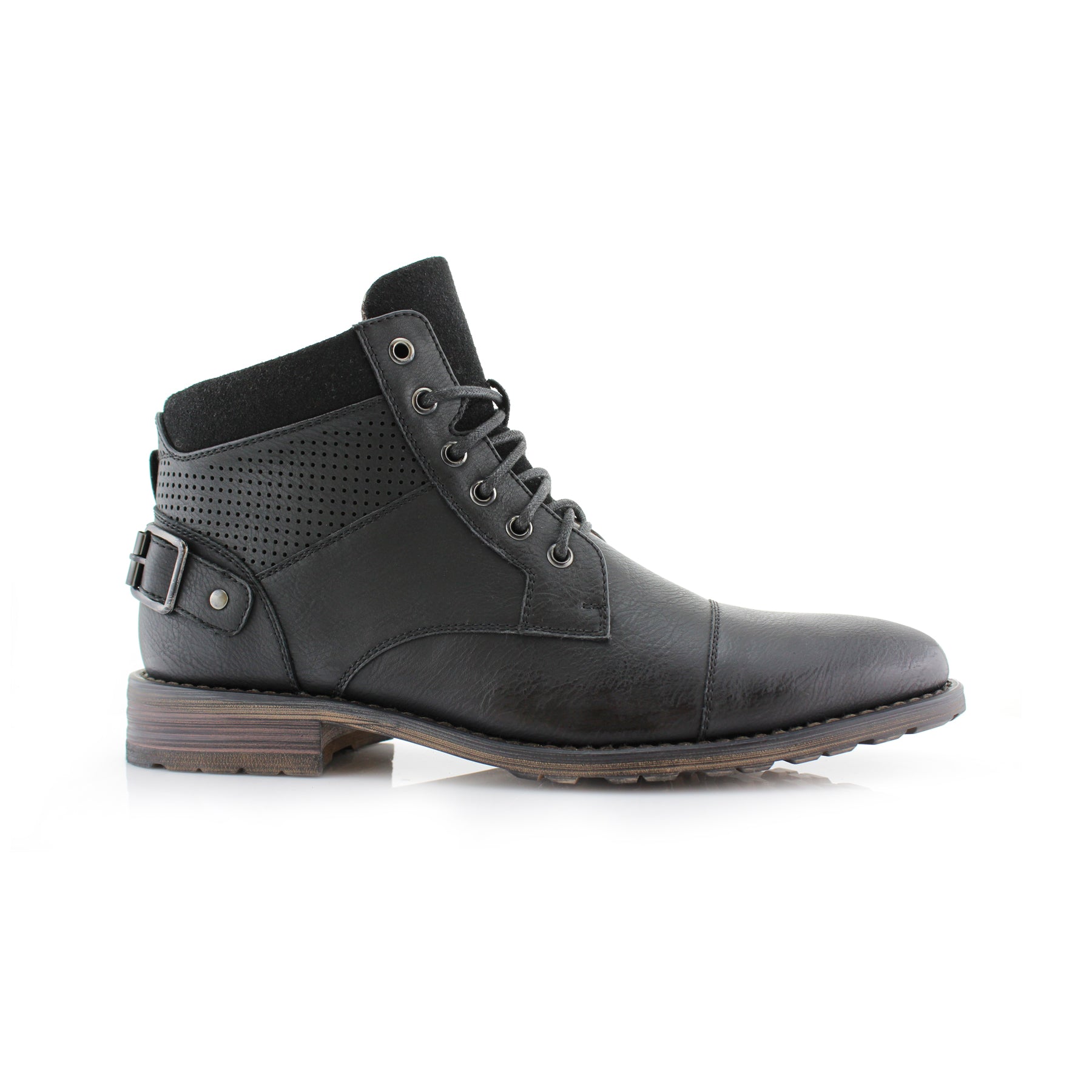 Textured Mid-Top Motorcycle Boots | Christopher by Polar Fox | Conal Footwear | Outer Side Angle View