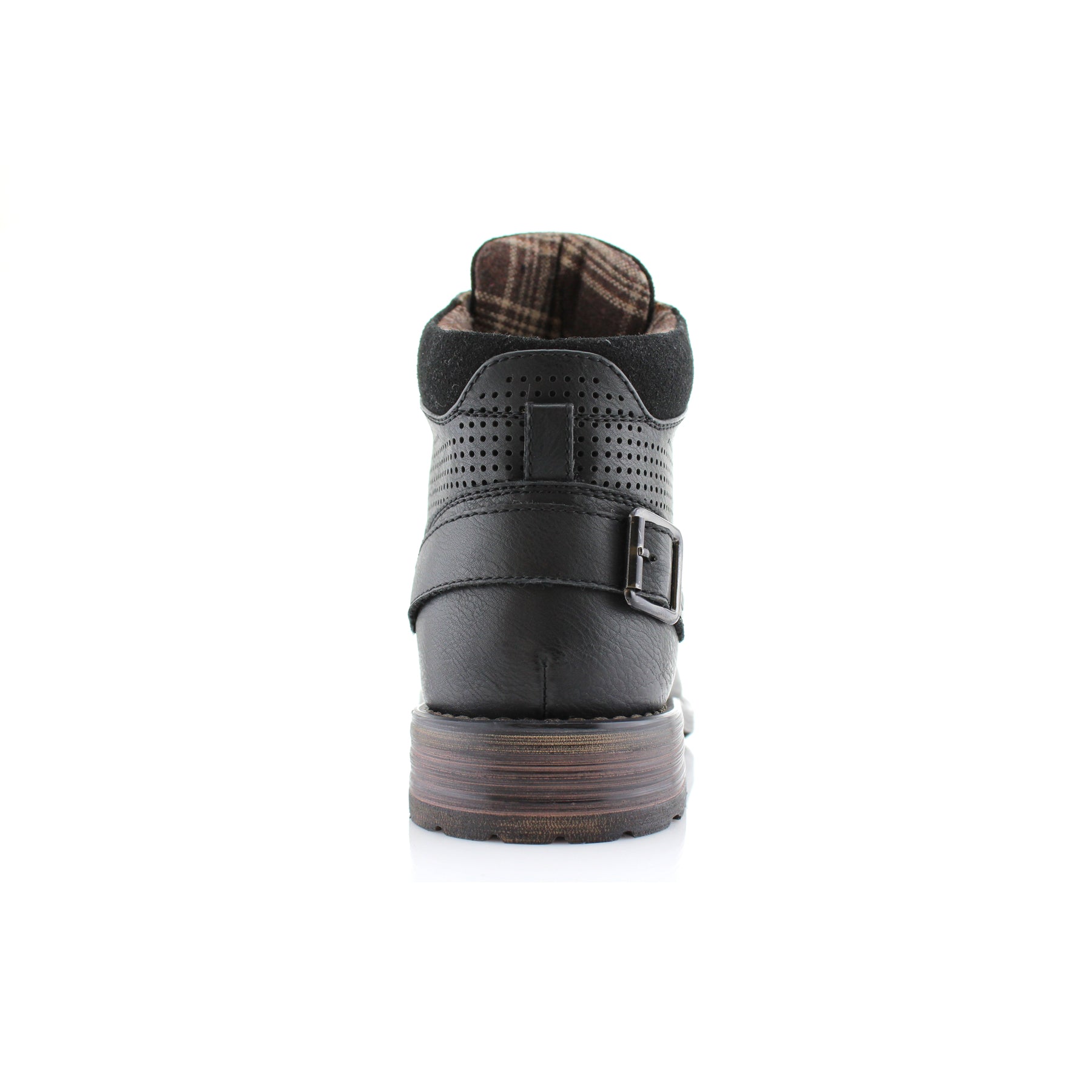 Textured Mid-Top Motorcycle Boots | Christopher by Polar Fox | Conal Footwear | Back Angle View
