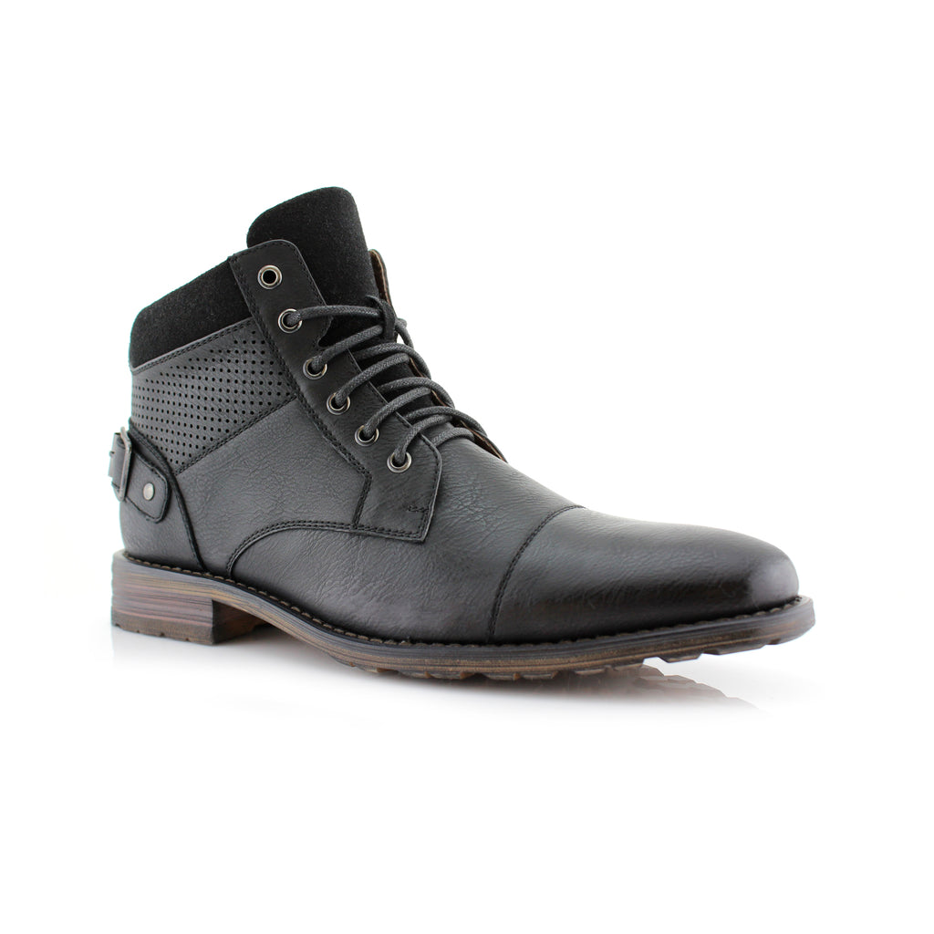 Textured Motorcycle Boots | Christopher | Polar Fox Mid Top Style Shoe ...