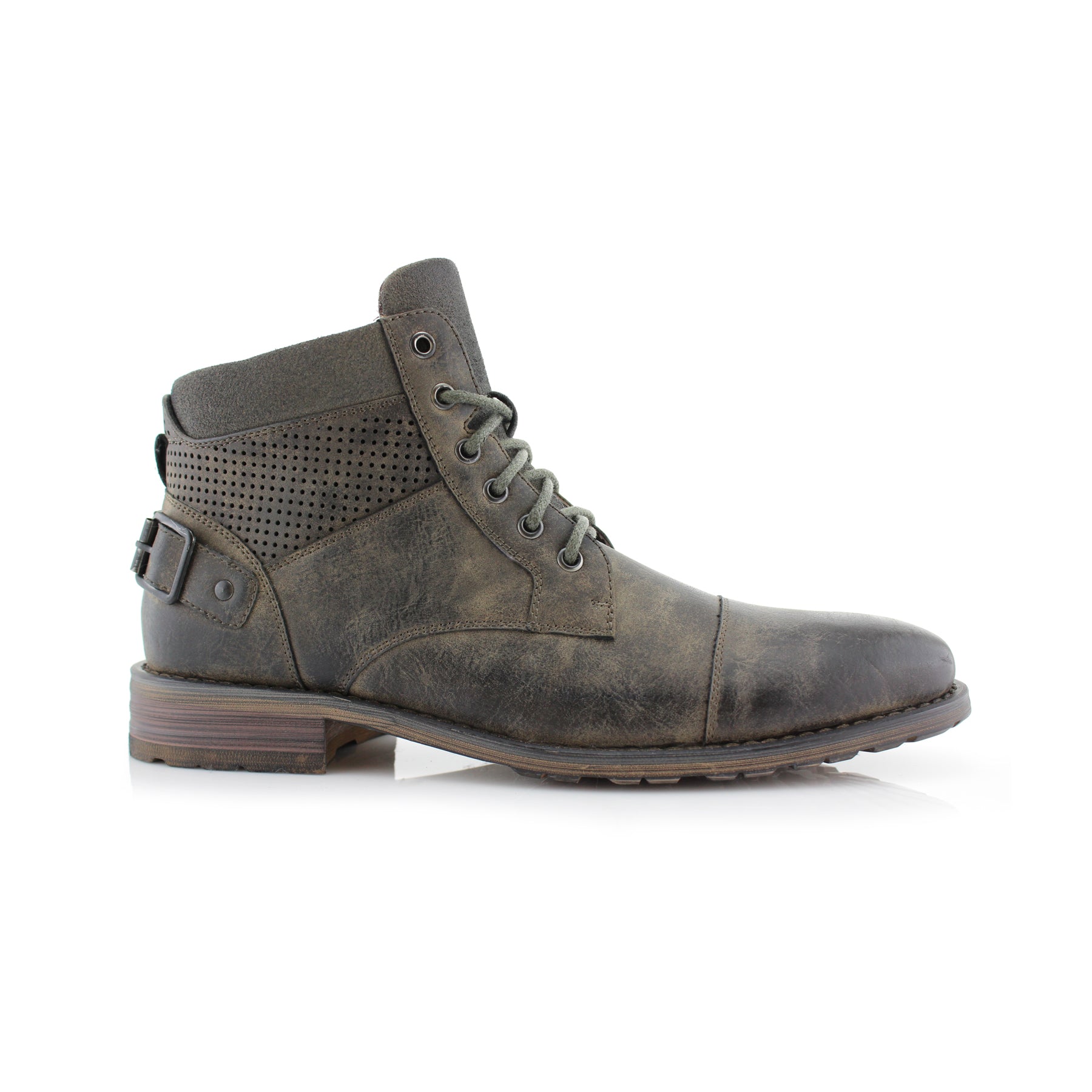 Textured Mid-Top Motorcycle Boots | Christopher by Polar Fox | Conal Footwear | Outer Side Angle View