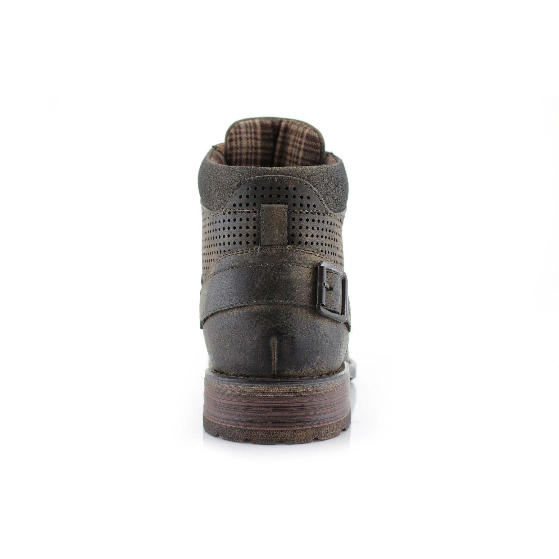 Textured Mid-Top Motorcycle Boots | Christopher by Polar Fox | Conal Footwear | Back Angle View