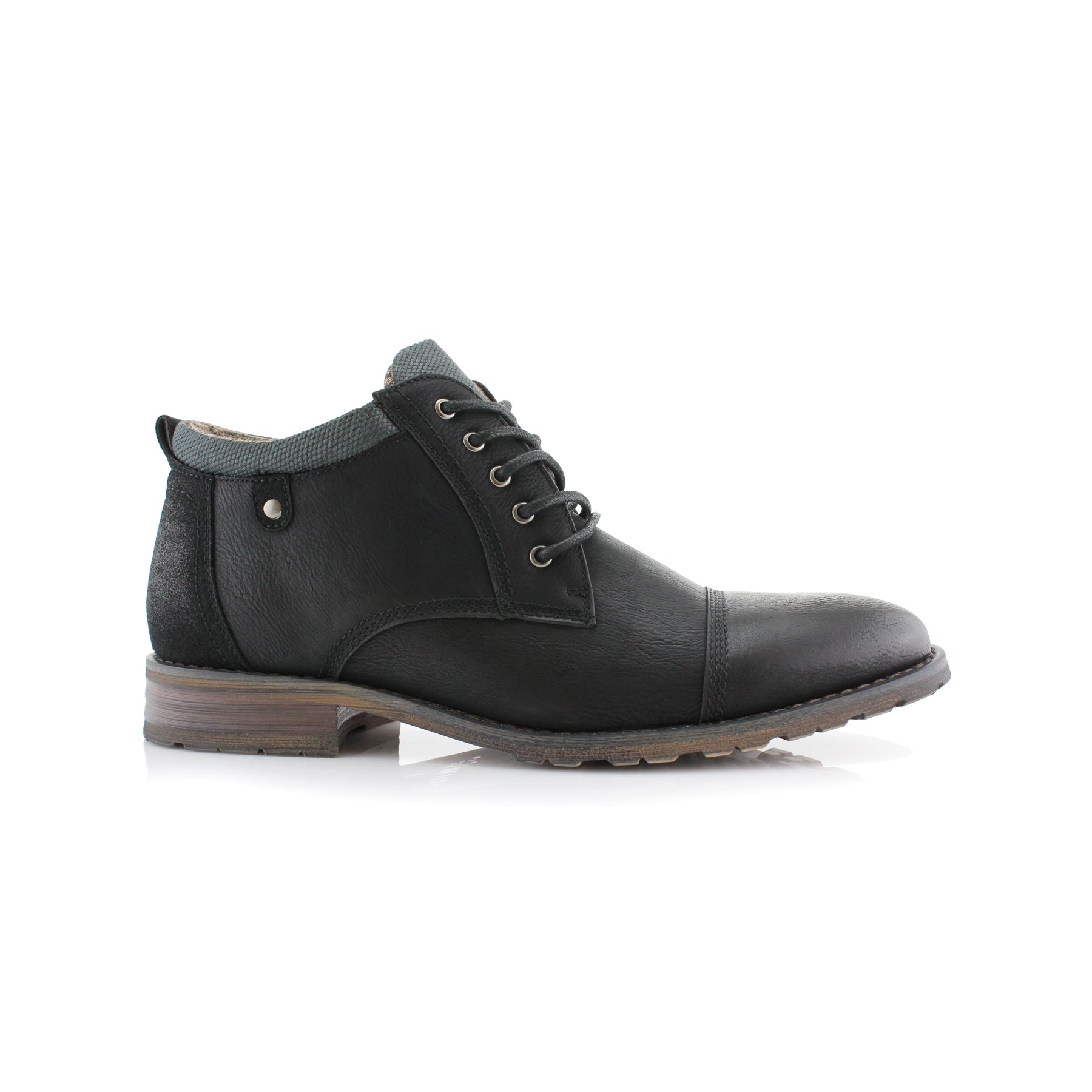 Cap-Toe Zipper Ankle Boots | Brenton by Polar Fox | Conal Footwear | Outer Side Angle View