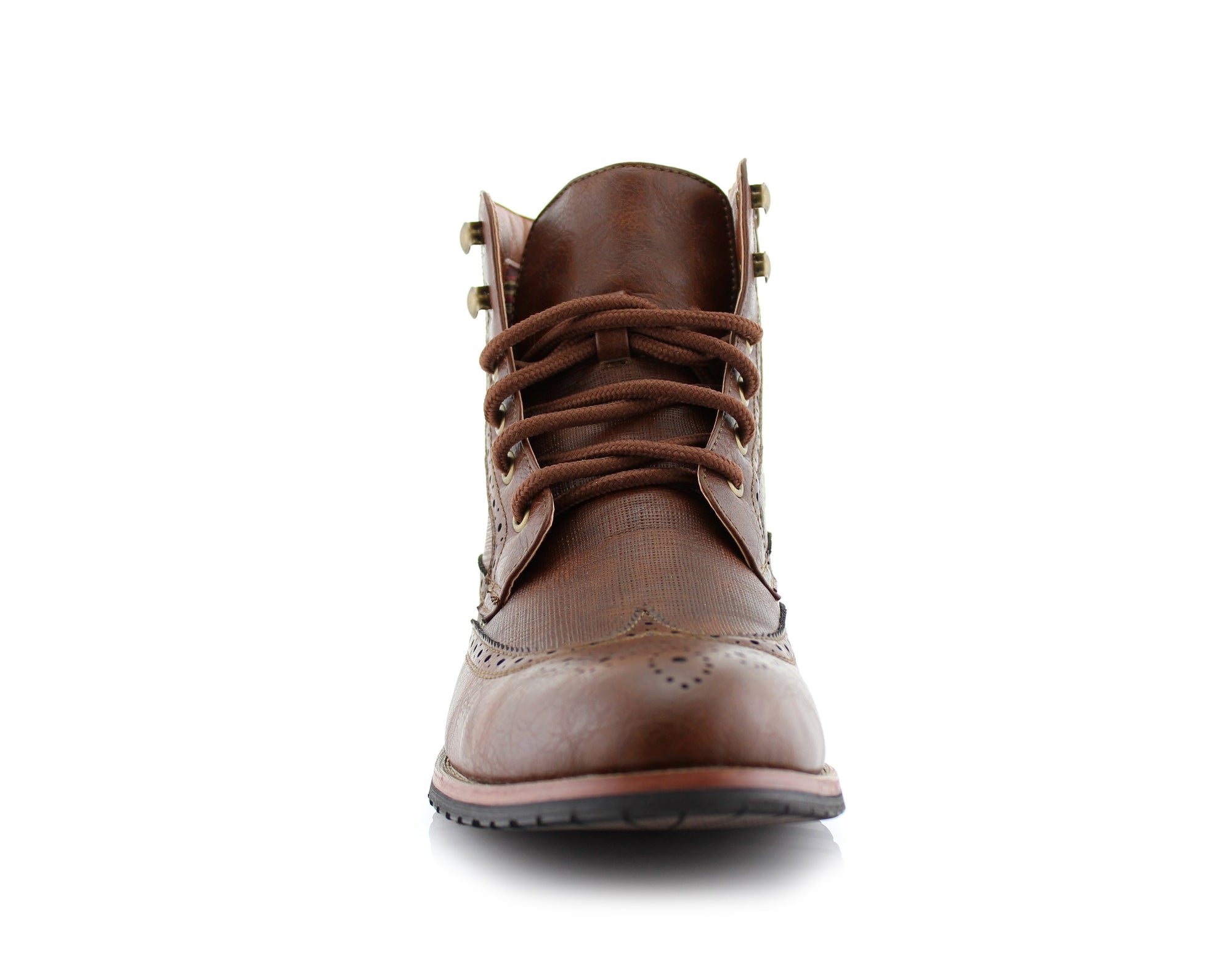 Classic Wingtip Mid Top Boots | LARRY | Full Brogue Men's Shoes