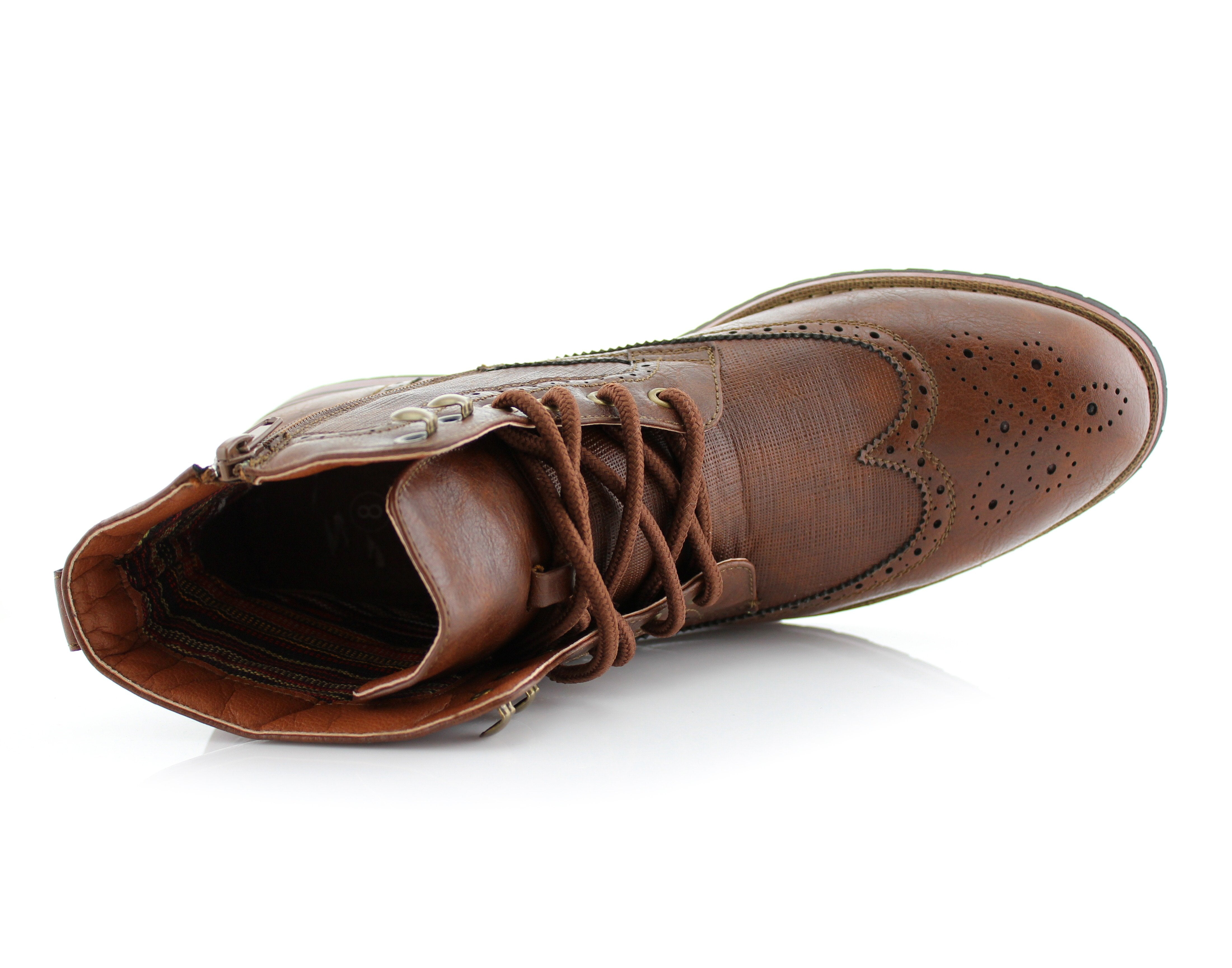 Brogue Wingtip Boots | Larry by Polar Fox | Conal Footwear | Top-Down Angle View