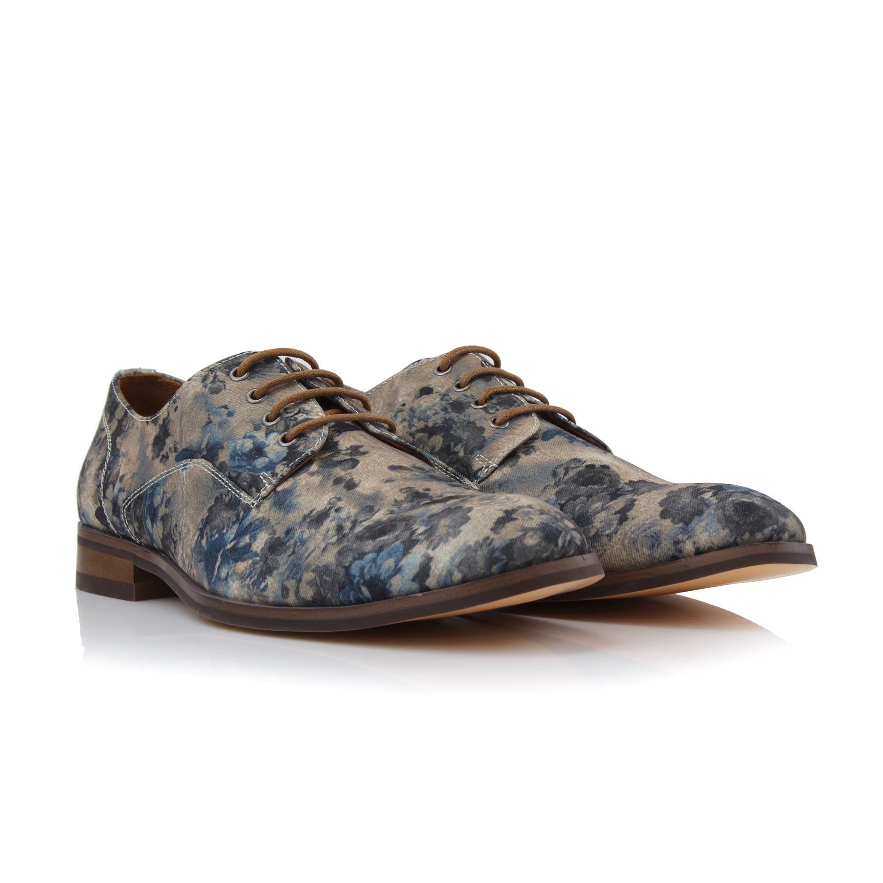 Floral Derby Shoes | Paco by Polar Fox | Conal Footwear | Paired Angle View