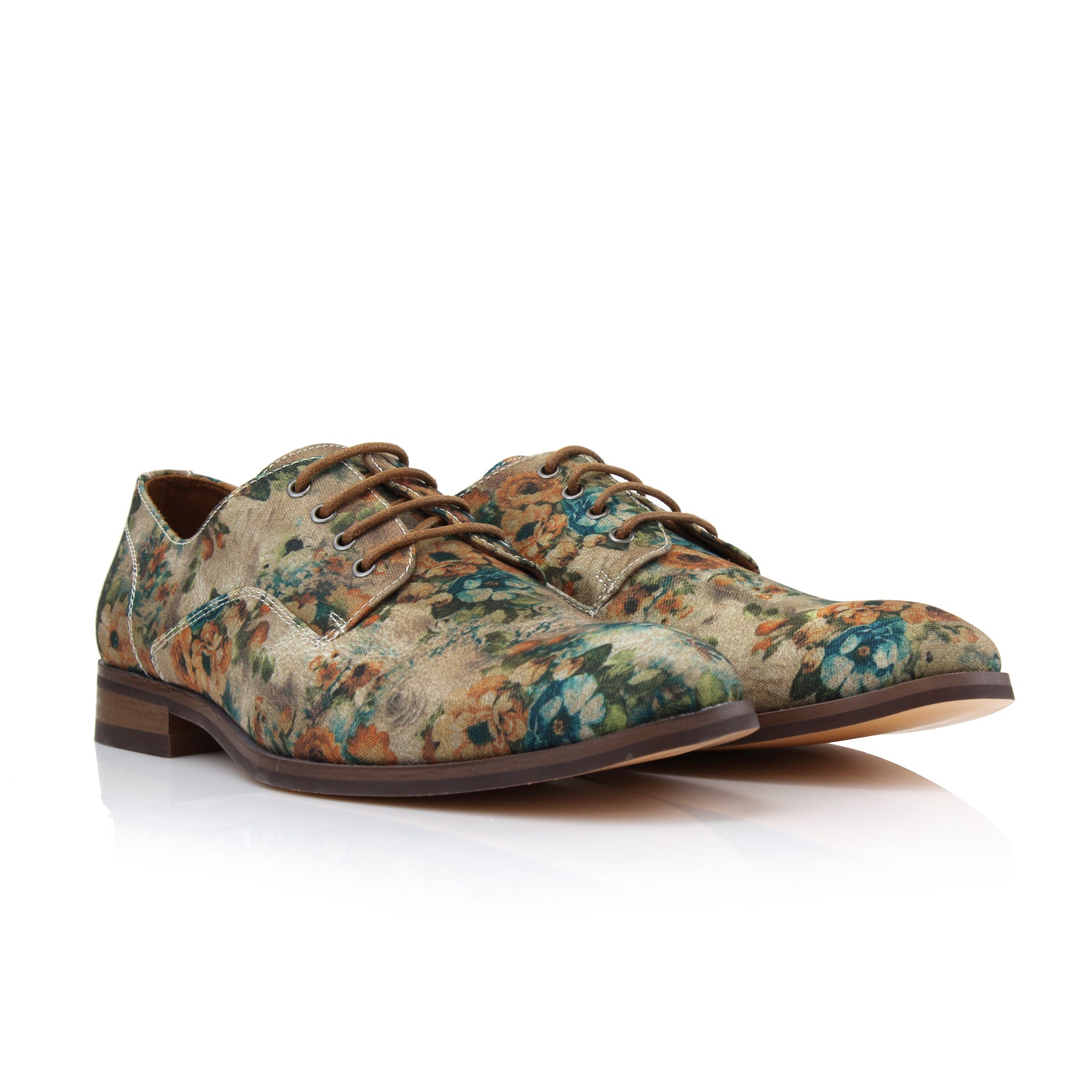 Floral Derby Shoes | Paco by Polar Fox | Conal Footwear | Paired Angle View