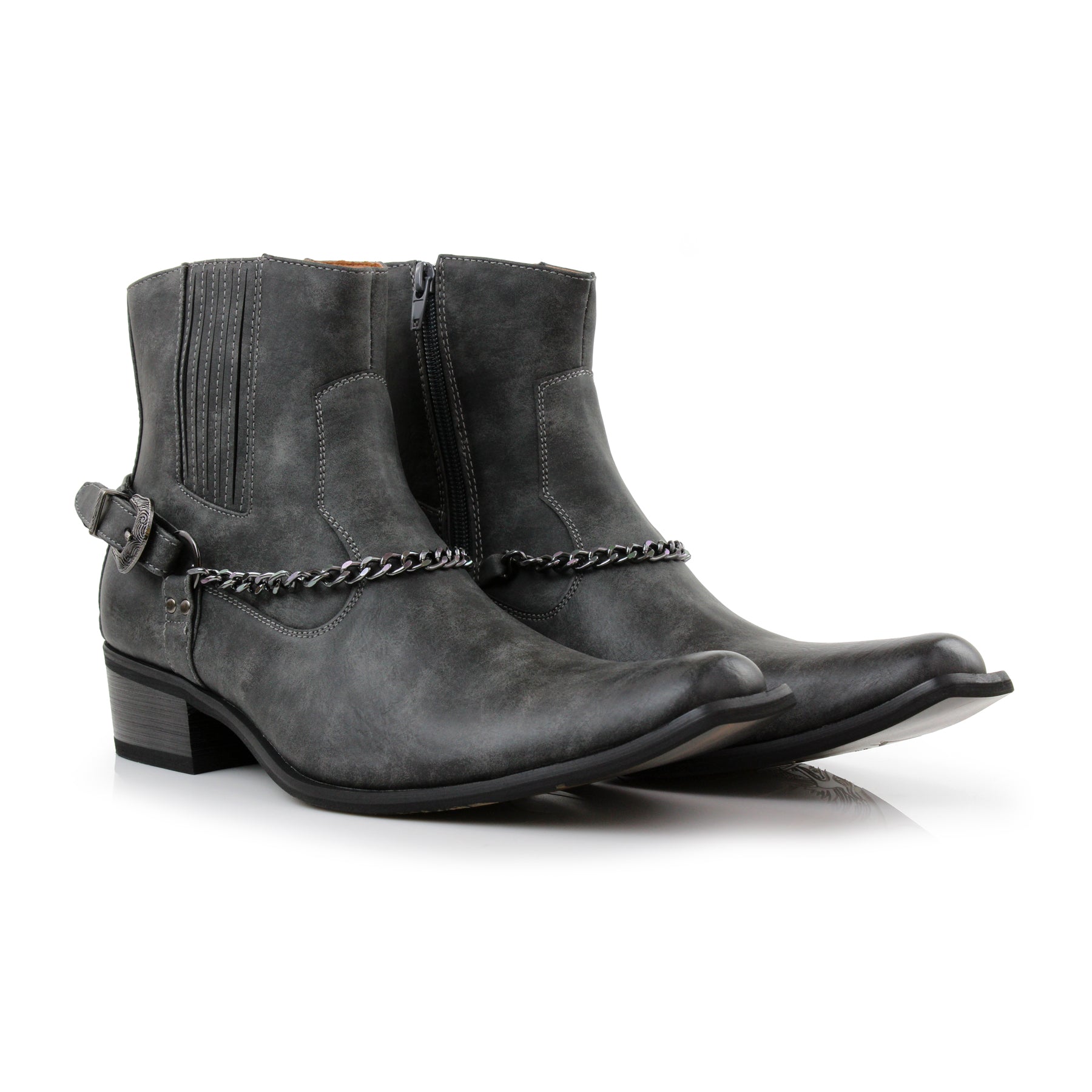 Faux Leather Cowboy Boots | Reyes by Ferro Aldo | Conal Footwear | Paired Angle View