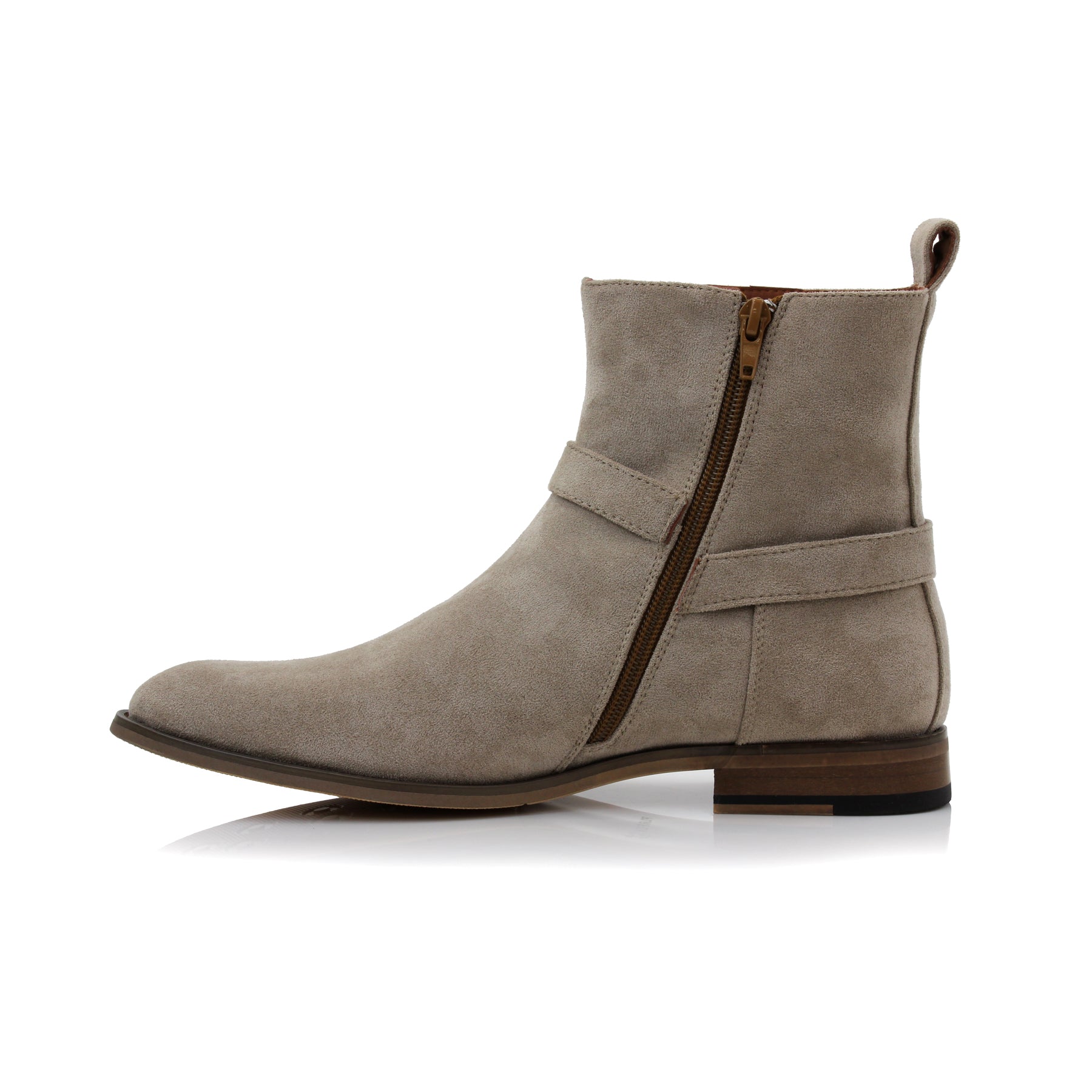 Suede Modern Western Ankle Boots | Rhett by Polar Fox | Conal Footwear | Inner Side Angle View