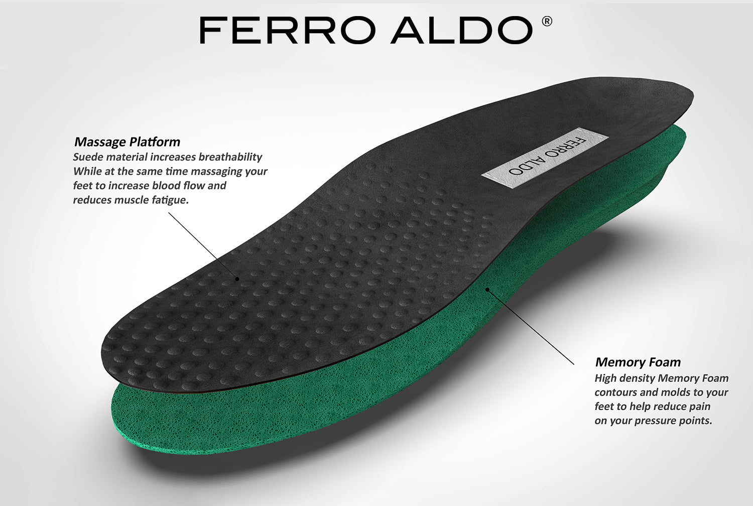 Duo-Textured Embossed Derby Shoes | Martin by Ferro Aldo | Conal Footwear | Memory Foam Insole View