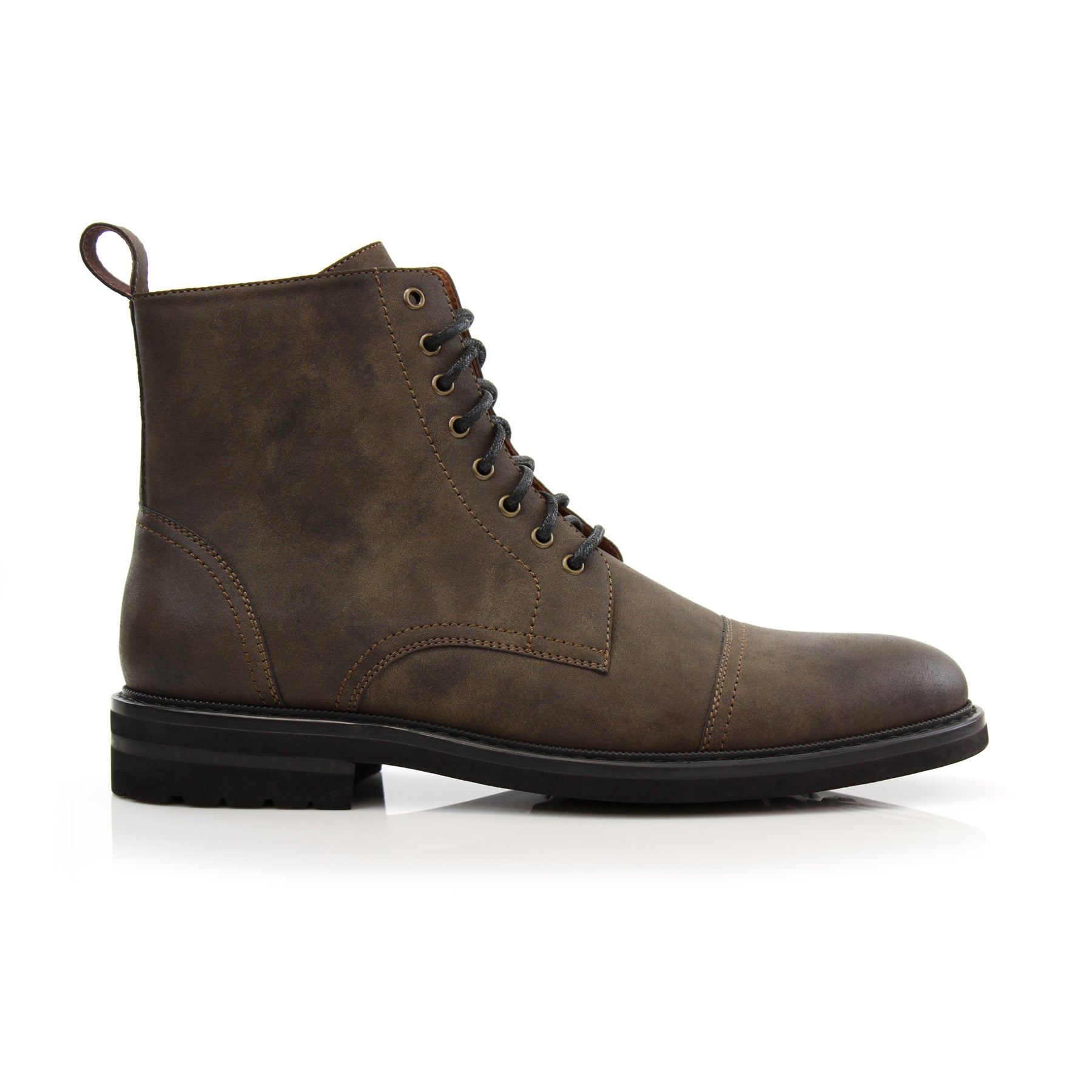 Burnished High-Top Derby Boots | Wright by Polar Fox | Conal Footwear | Outer Side Angle View