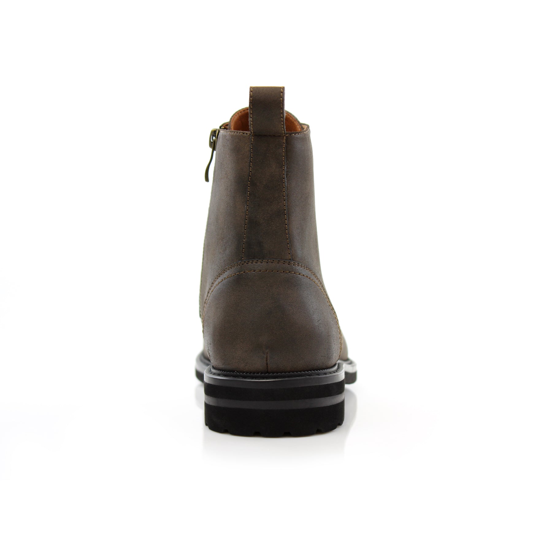 Burnished High-Top Derby Boots | Wright by Polar Fox | Conal Footwear | Back Angle View