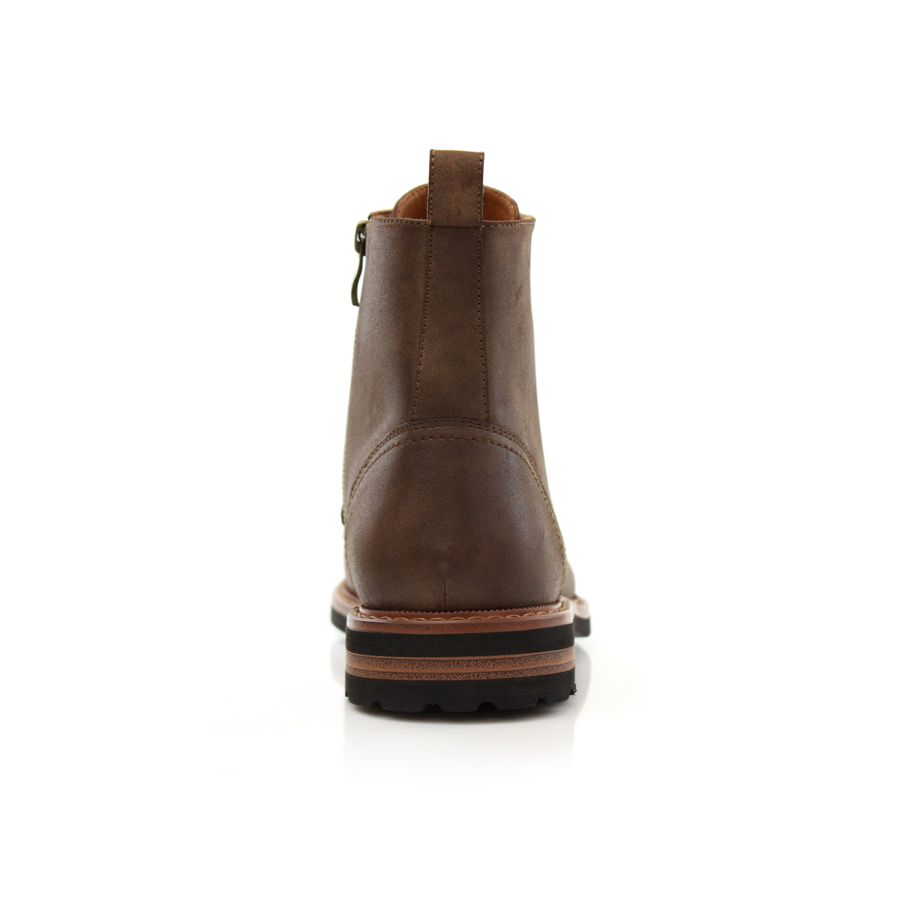 Burnished High-Top Derby Boots | Wright by Polar Fox | Conal Footwear | Back Angle View