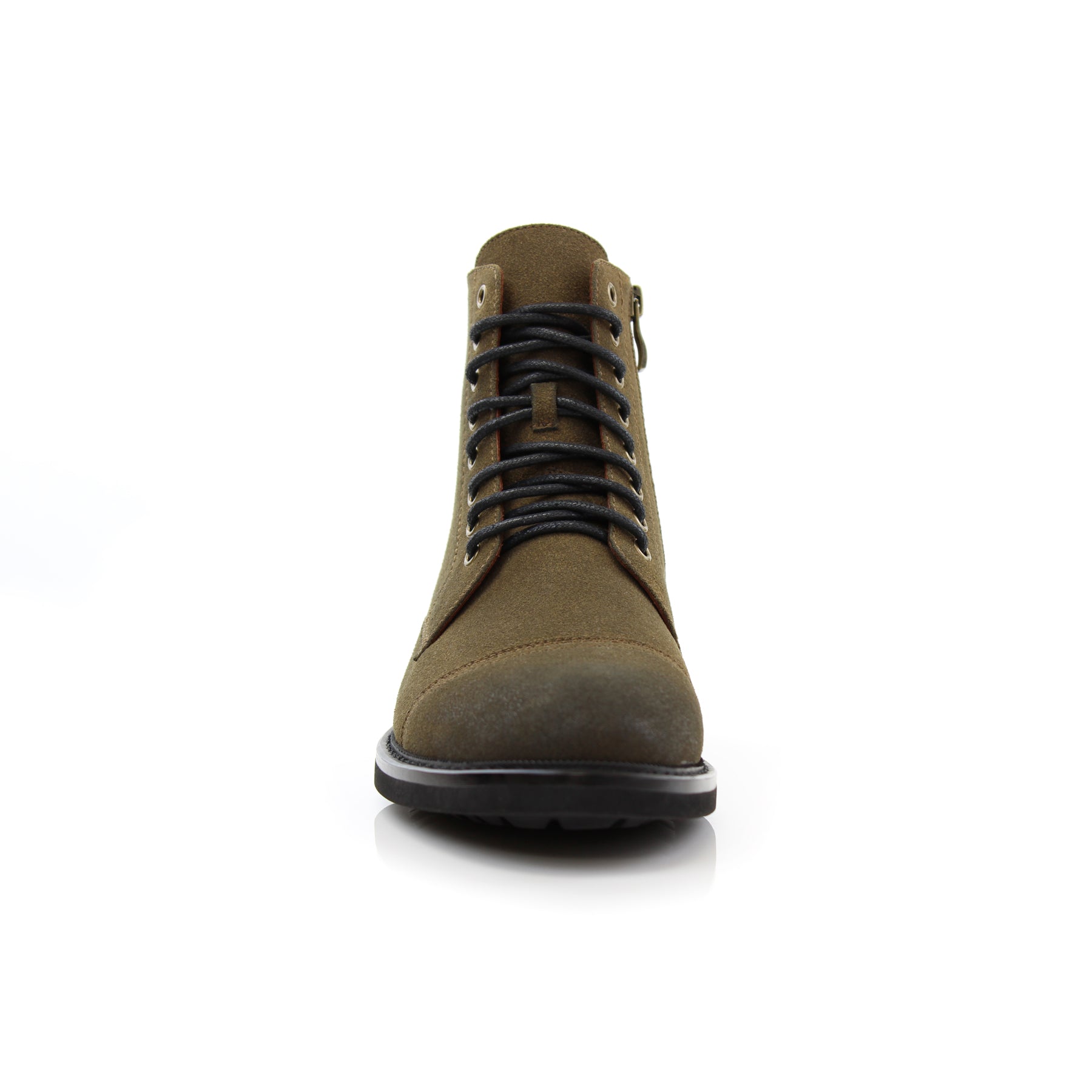 Burnished Suede High-Top Derby Boots | Wright by Polar Fox | Conal Footwear | Front Angle View