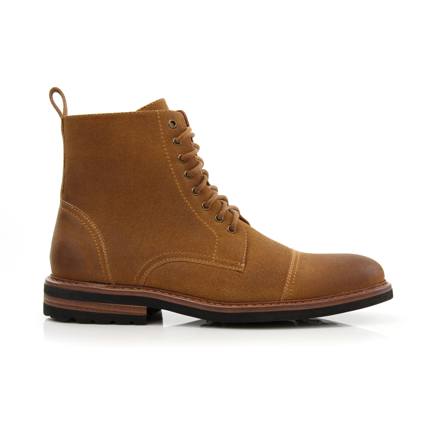 Burnished Suede High-Top Derby Boots | Wright by Polar Fox | Conal Footwear | Outer Side Angle View