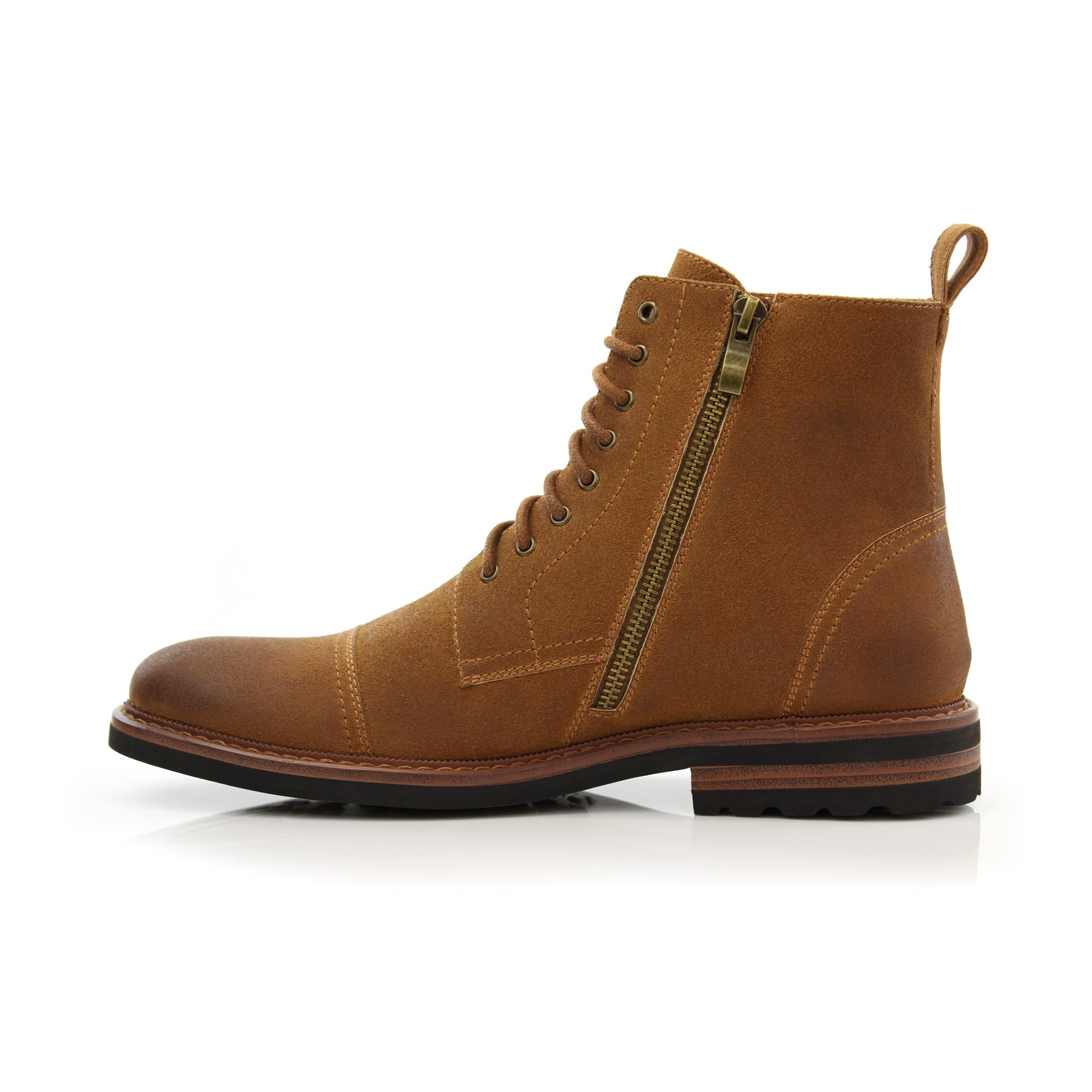 Burnished Suede High-Top Derby Boots | Wright by Polar Fox | Conal Footwear | Inner Side Angle View