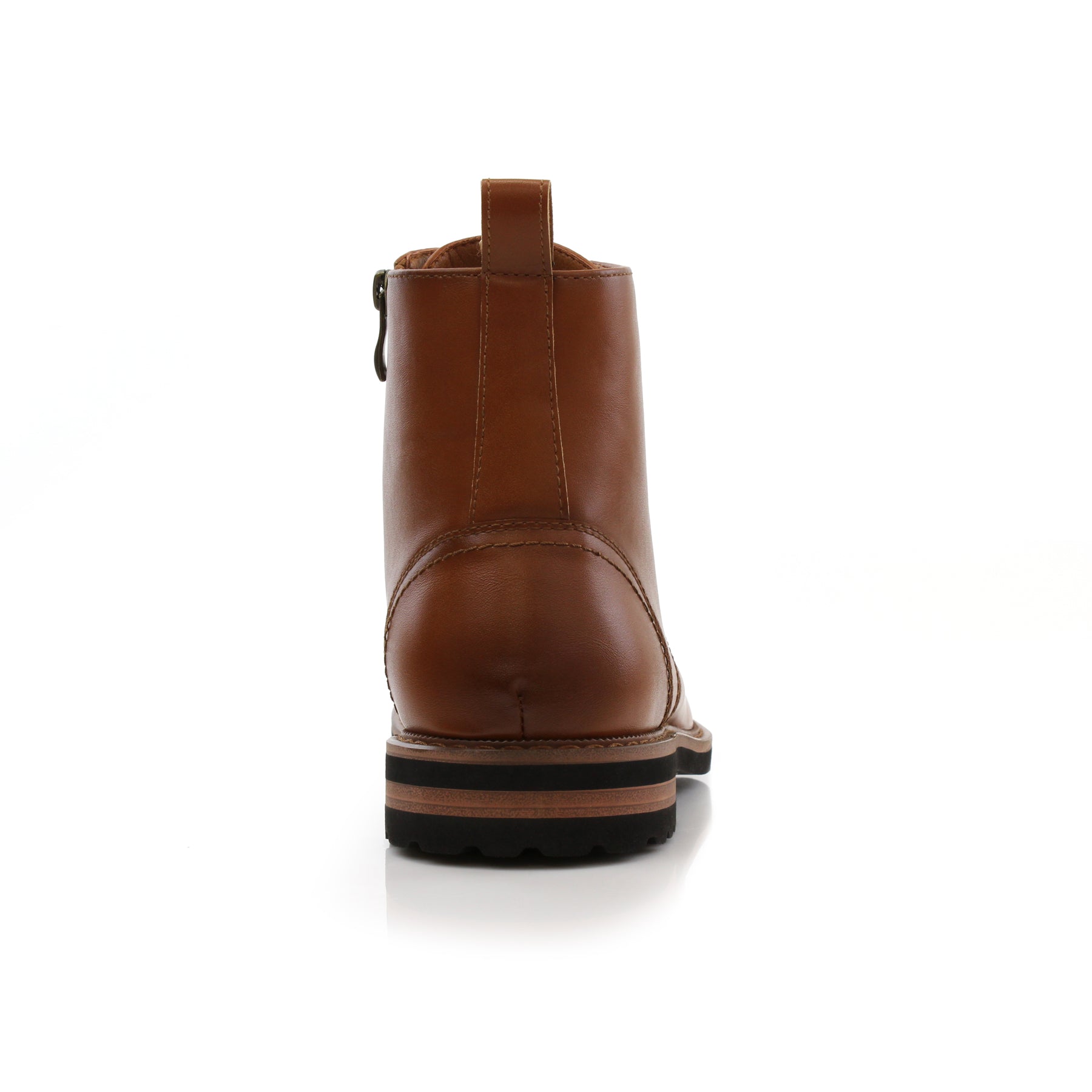 Faux Leather High-Top Derby Boots | Wright by Polar Fox | Conal Footwear | Back Angle View