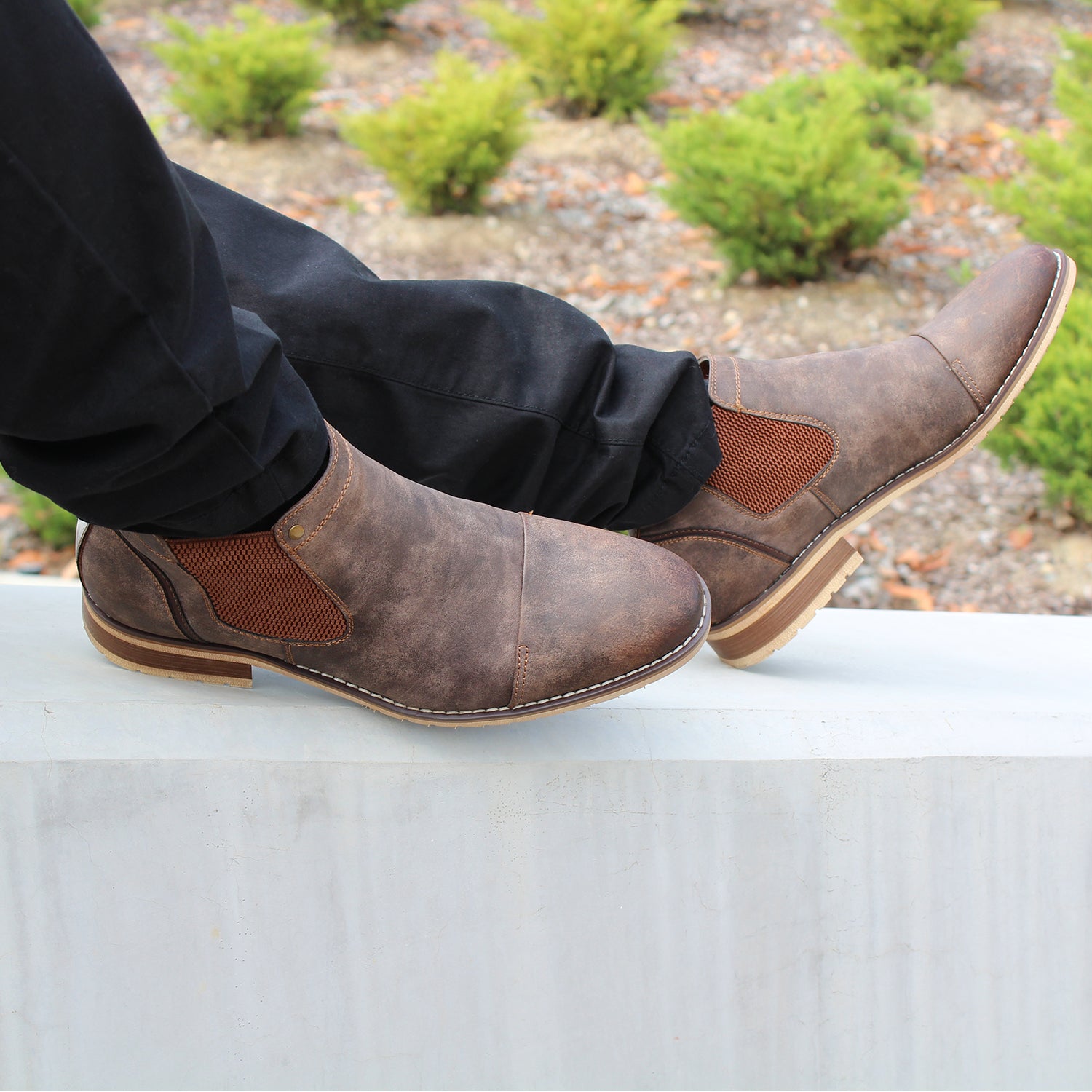 Burnished Chelsea Boots | Sterling by Ferro Aldo | Conal Footwear | Action Shot